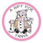 Pink Snowman A Gift For | Christmas Gift Tag