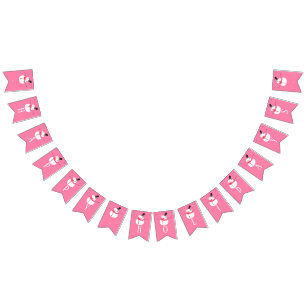 Pink Snowman, Happy Holidays Bunting