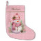 Pink Snowman Polka Dot Custom Christmas Stocking