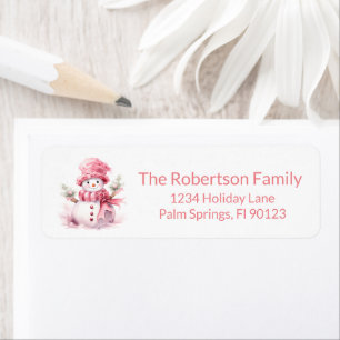 Pink Snowman Return Address