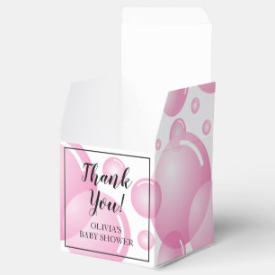 PInk soap bubble girl baby shower thank you party Favour Box