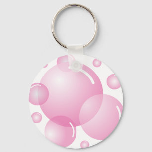 Pink soap bubbles key ring