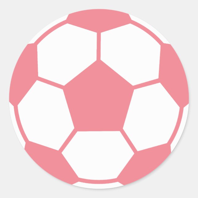 Pink Soccer Ball Classic Round Sticker (Front)