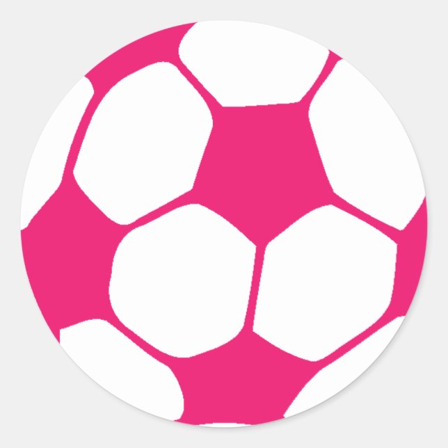 Pink Soccer Ball Classic Round Sticker (Front)