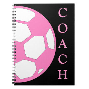 Pink Soccer Ball Coach Notebook