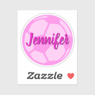 Pink Soccer Ball Custom Name