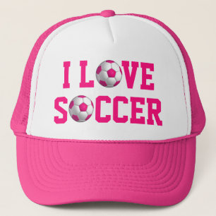 Pink Soccer Ball trucker hat