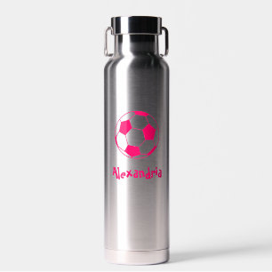 Pink Soccer Ball Water Bottle