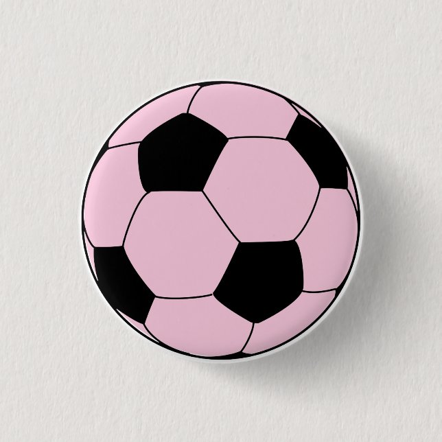 Pink Soccer Football 3 Cm Round Badge (Front)