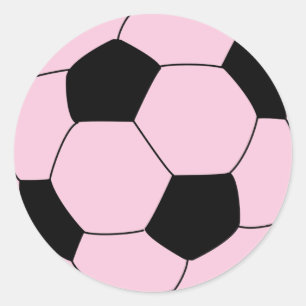 Pink Soccer Football Classic Round Sticker