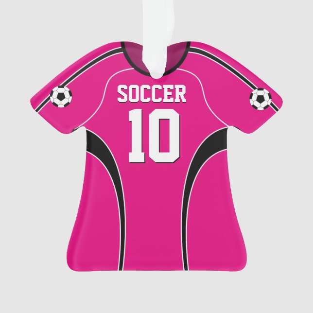 Pink Soccer Jersey Ornament (Front)