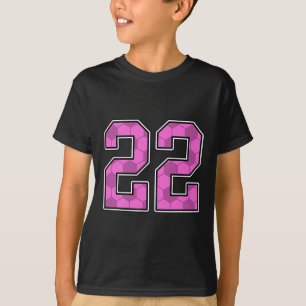Pink Soccer Pattern Number 22 Jersey Player Unifor T-Shirt
