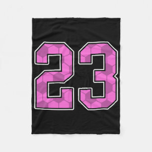 Pink Soccer Pattern Number 23 Jersey Player Unifor Fleece Blanket