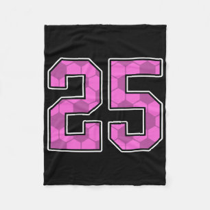 Pink Soccer Pattern Number 25 Jersey Player Unifor Fleece Blanket