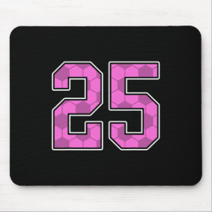 Pink Soccer Pattern Number 25 Jersey Player Unifor Mouse Mat