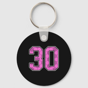 Pink Soccer Pattern Number 30 Jersey Player Unifor Key Ring