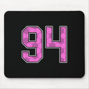Pink Soccer Pattern Number 94 Jersey Player Unifor Mouse Mat
