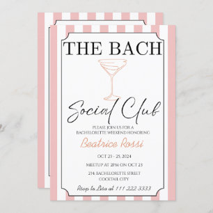 Pink Social Country Club Bachelorette Weekend Invitation