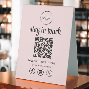Pink Social Media QR Code Business Logo