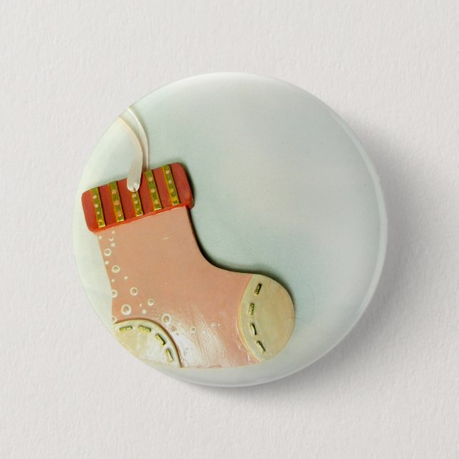 Pink Sock Ornament 6 Cm Round Badge (Front)