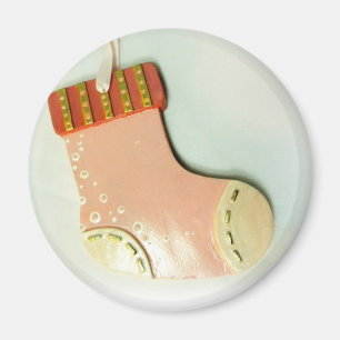 Pink Sock Ornament Magnet