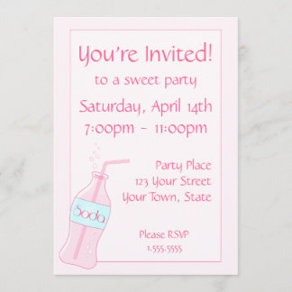 Pink Soda Party Invitation