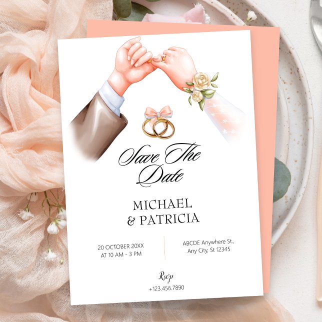 Pink soft couple ring wedding Invitation (Creator Uploaded)