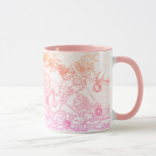Pink soft daisy pattern Coffee Mug