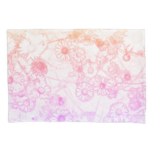 Pink soft daisy pattern pillowcase