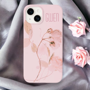 Pink Soft Floral Personalised  iPhone 13 Case