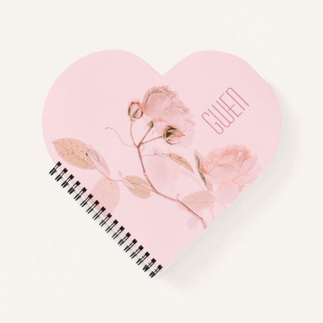 Pink Soft Floral Personalised Notebook (Front)