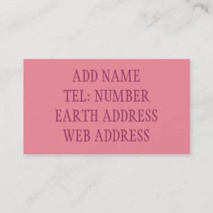 Pink solid colour business card