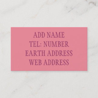 Pink solid colour business card