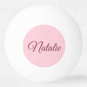 pink solid colour monogrammed ping pong ball