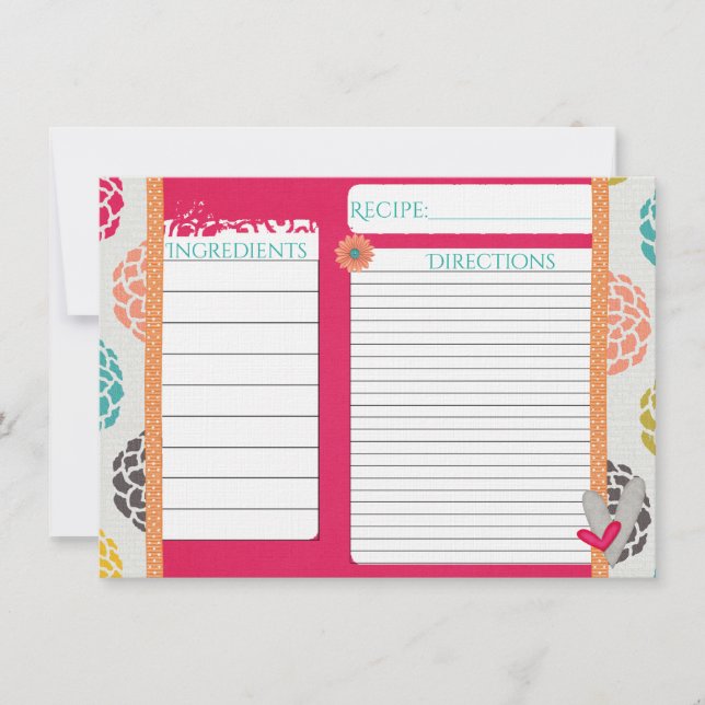 Pink Sorbet Recipe Cards (Front)