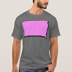 Pink South Dakota Outline T-Shirt