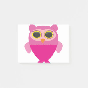 Pink Sowa owls bird wild birds pen Post-it Notes