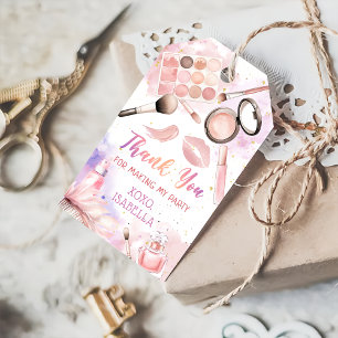 Pink Spa Party Glam Makeup Birthday Gift Tags