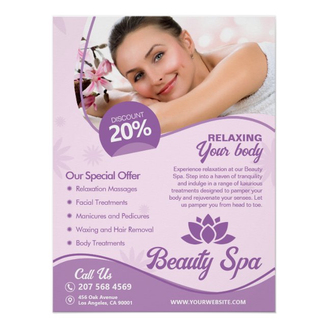 Pink Spa, Wellness Centre, Beauty Salon Glossy Poster (Front)