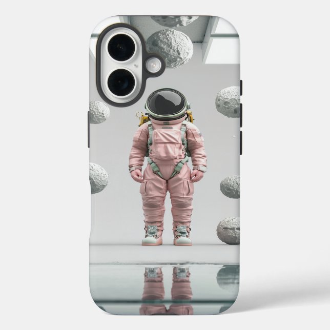 Pink Space Explorer – Cartoon Astronaut Case-Mate iPhone Case (Back)