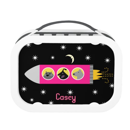 Pink Spaceship Dog & Cat Lunch Box
