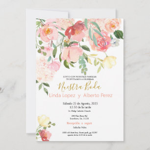 Pink Spanish Wedding Invitations