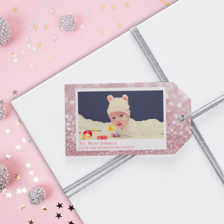 Pink Sparkle Baby Photo Tag