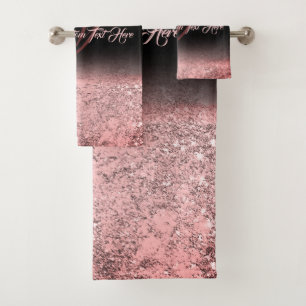 Pink Sparkle Bling Glam Bath Towel Set