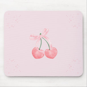 Pink Sparkle Cherry Ribbon Mouse Mat