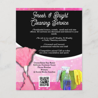 Pink Sparkle Cleaning Service Business Flyer