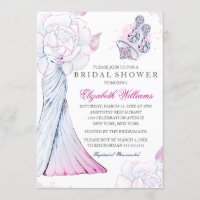 Pink Sparkle Crystal Wedding Gown Bridal Shower