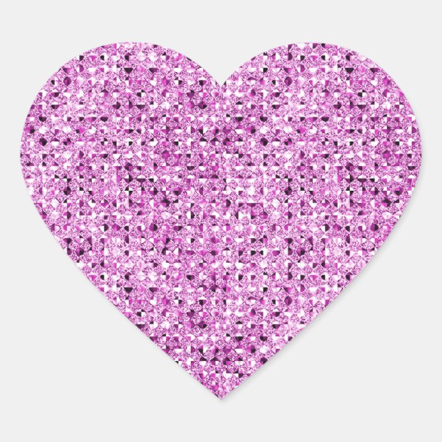 Pink Sparkle Effect Heart Sticker Sheets (Front)
