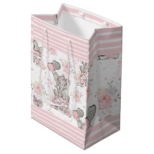Pink Sparkle Elephant Gift Bag