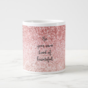 Pink Sparkle Girly Glitzy Glam Glitter Beautiful Large Coffee Mug